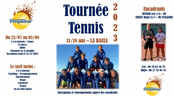 Tournée juillet 2023 - Tennis Club Compiègne Pompadour